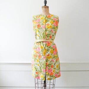 1960s Tori Richards Floral Shift Dress, Size L